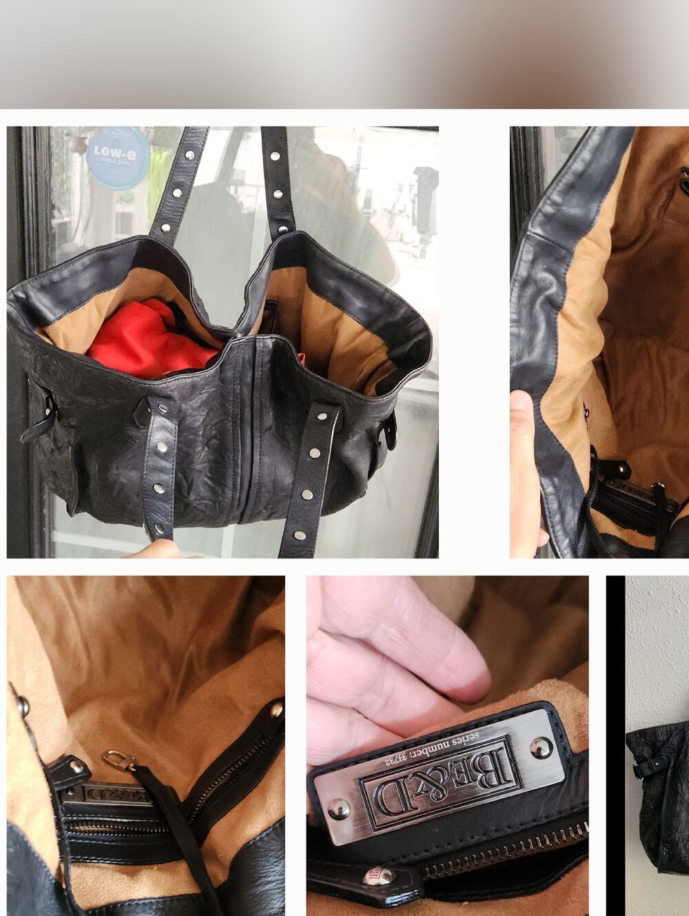 Be & D bag with its “punk modern” look of distressed, wrinkled l - Picture 2 of 3